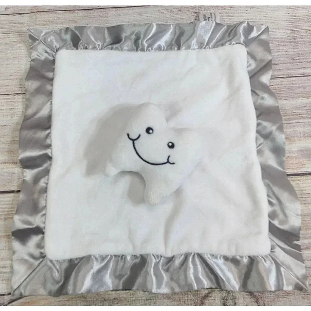 The Teething Egg Plush Tooth Nummie Lovey Security Blanket White Gray 12